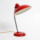Original red Kaiser Idell metal table lamp model 6786 from the 1960s