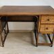 Vintage bamboo and wood rattan desk