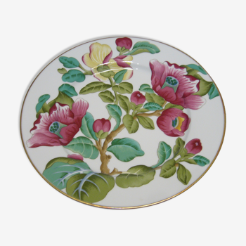 Porcelain plate of Paris floral decorations gold