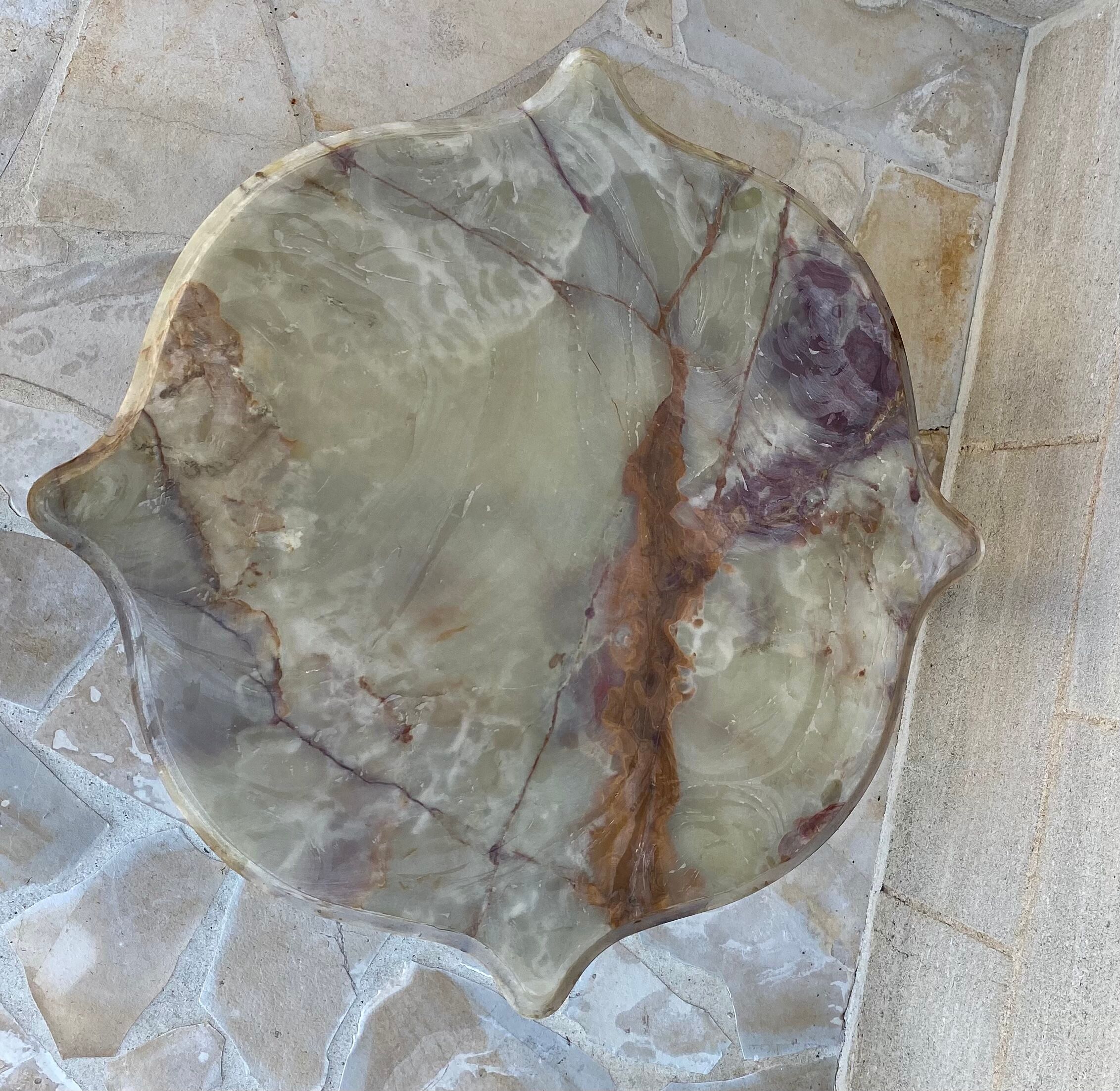 Brass and marble coffee table