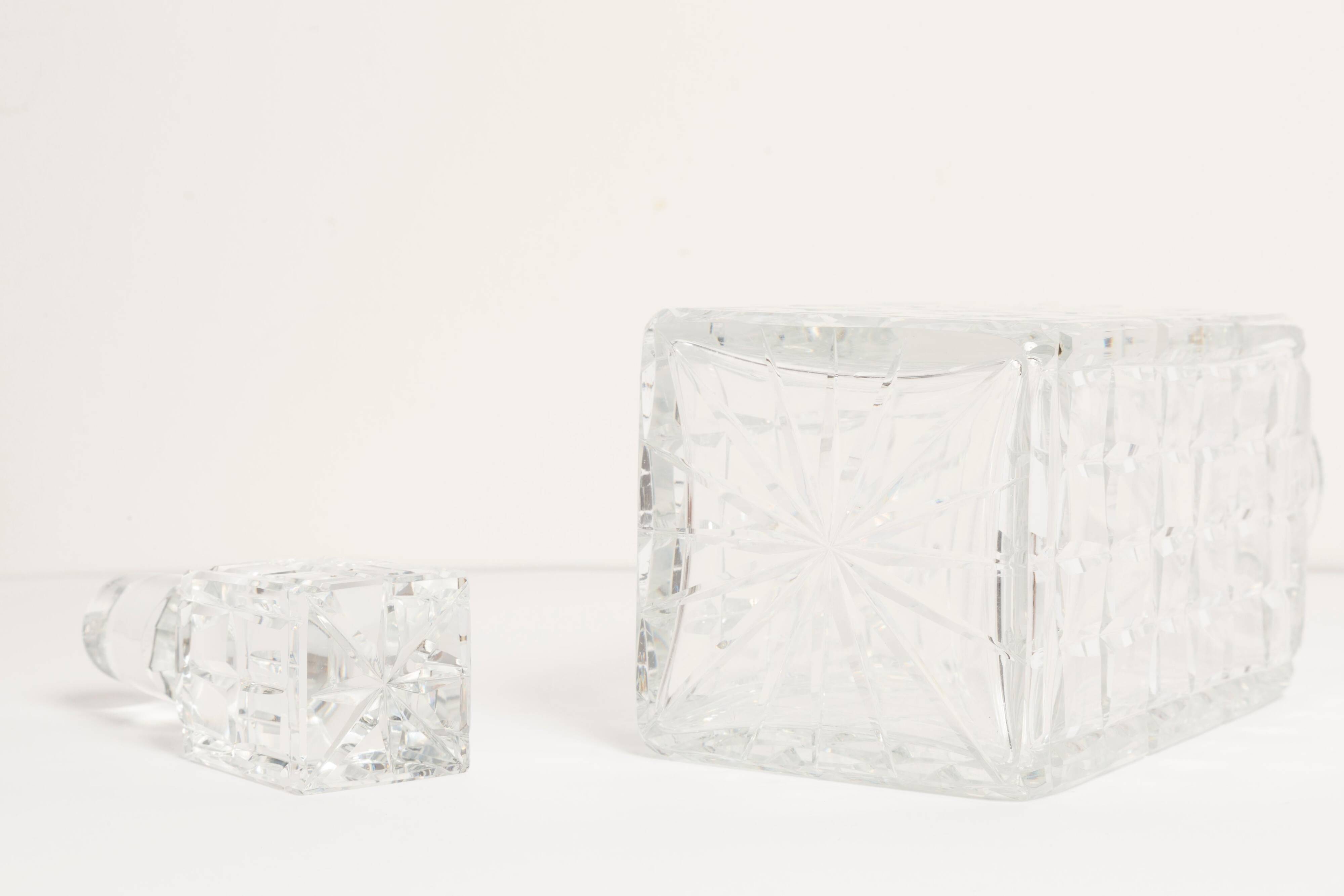 Mid-Century Transparent Crystal Carafe with Stopper, Europe, 1960s