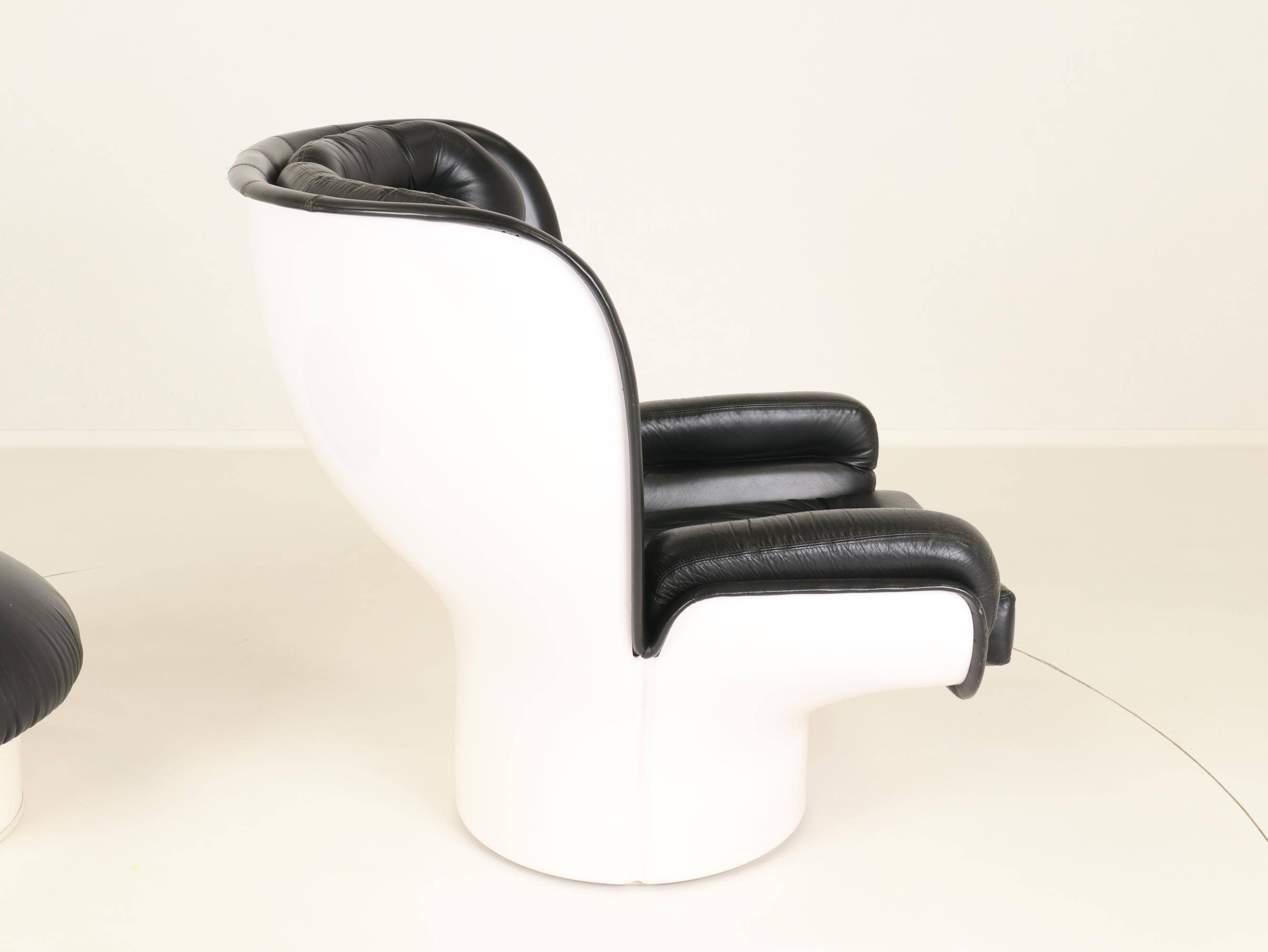 Elda Chair and Ottoman by Joe Colombo for Comfort, Italy, 1970s