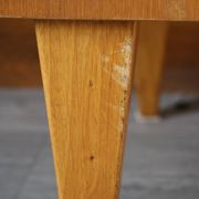 Oak desk, splayed legs, drawers, 1960.