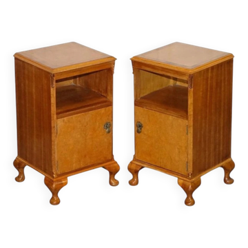 Art Deco Nightstands in Walnut, 1920s, Set of 2