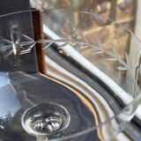 6 Blown and Cut Champagne Glasses