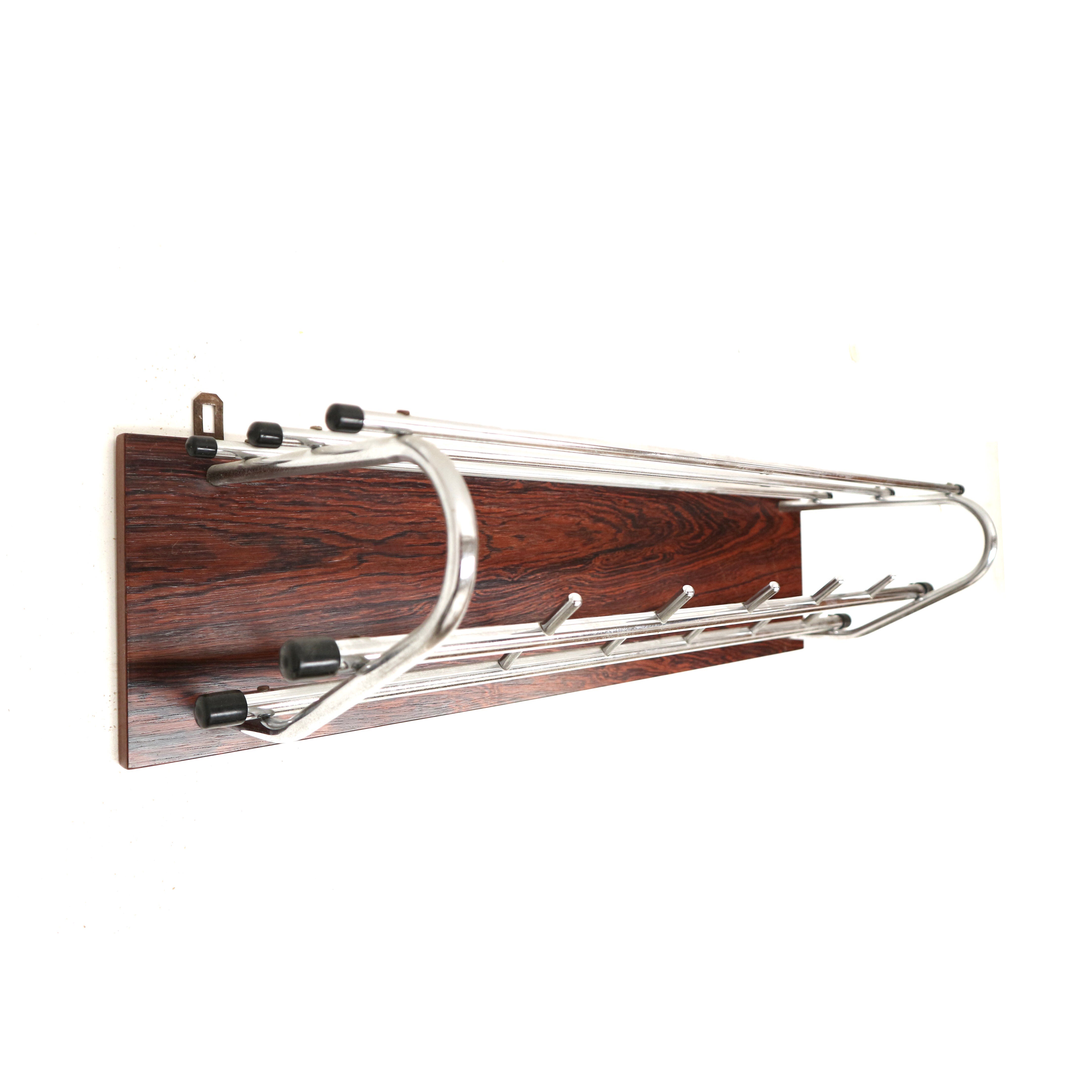 Vintage rosewood coat rack made in the 1960s