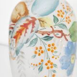 Opaline glass vase with hand-painted flowers, 1900