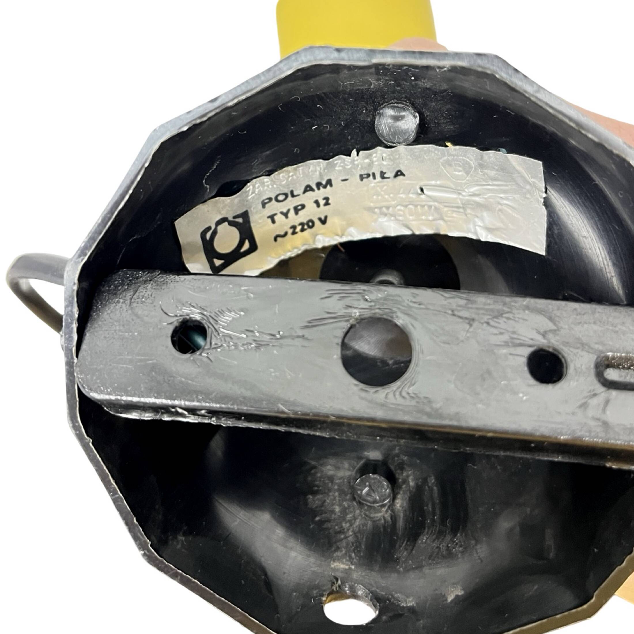 Yellow lamp, wall lamp POLAM PIŁA Type 12, Poland 1970s.