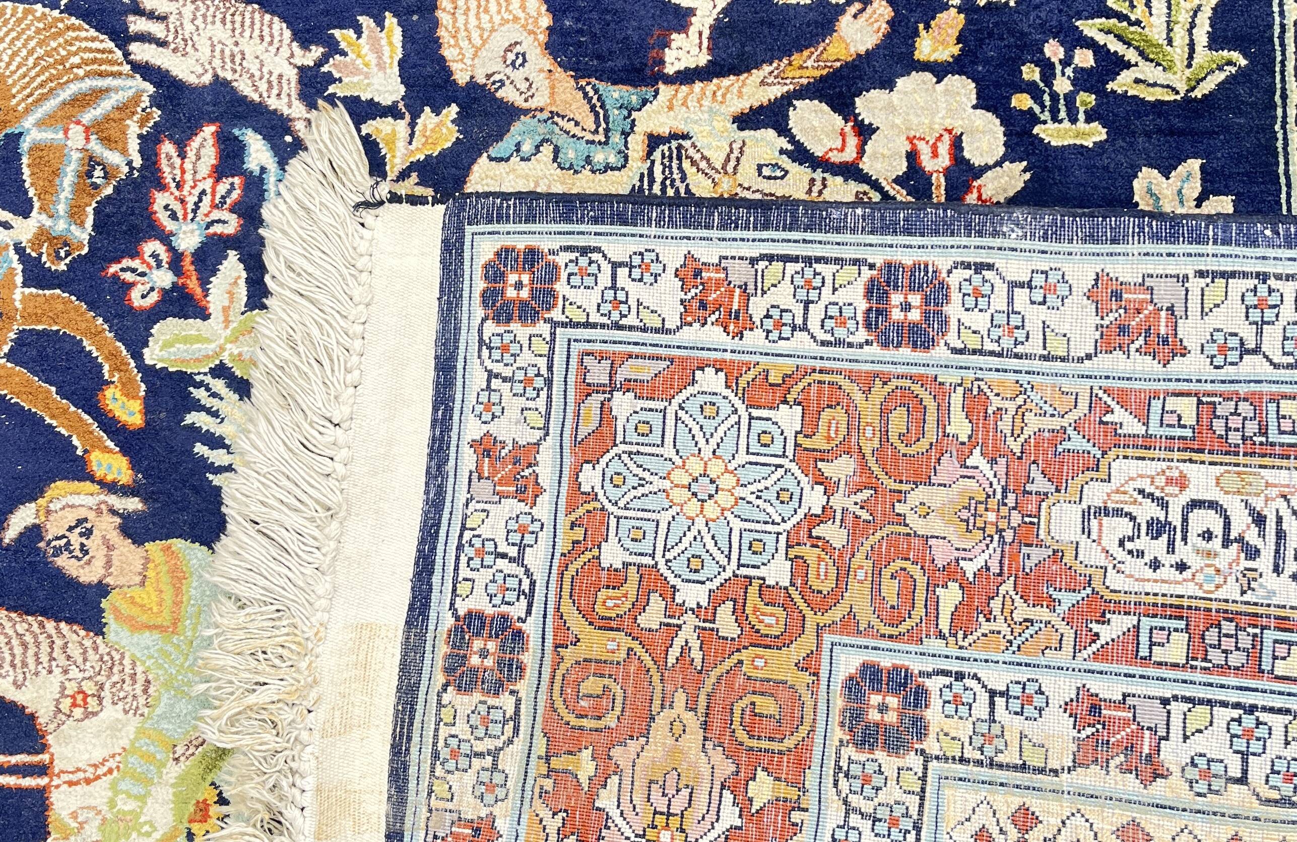 Kashmir silk oriental rug: 1.50 x 2.20 metres