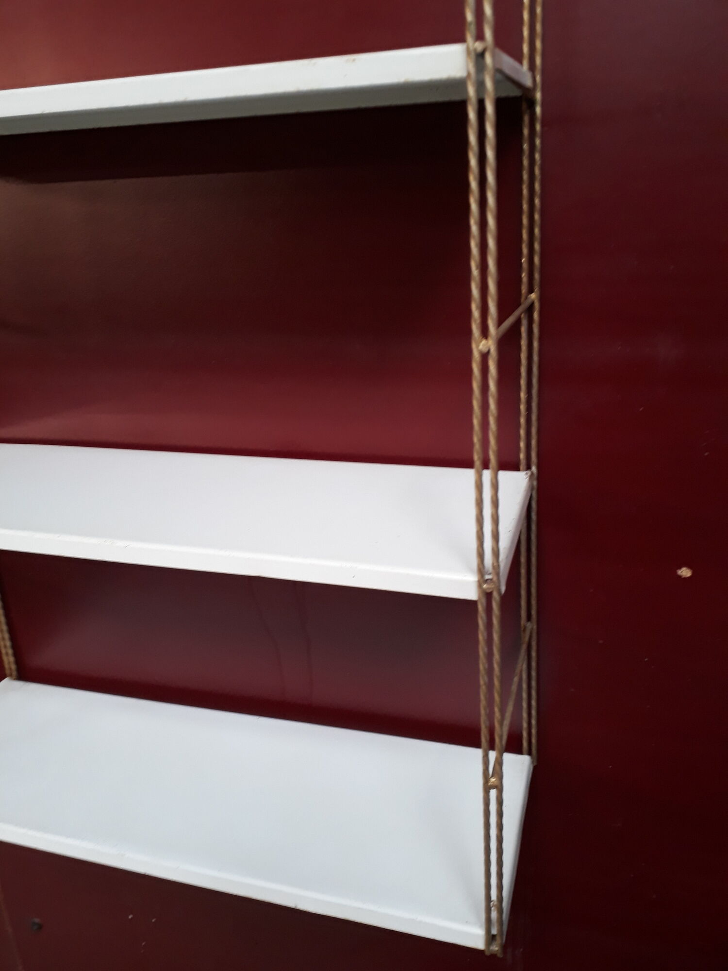 Golden Tomado shelf and white trays 1970