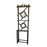 Porte manteau vestiaire art déco en bois patiné vert