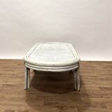 1970s rattan and woven wicker coffee table