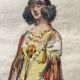 Watercolor painting charles betout (1869-1945) the egyptian french comedy