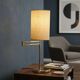 Vintage table lamp in metal and fabric, Italian design, 1980s.