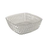 Square chiseled glass bowl