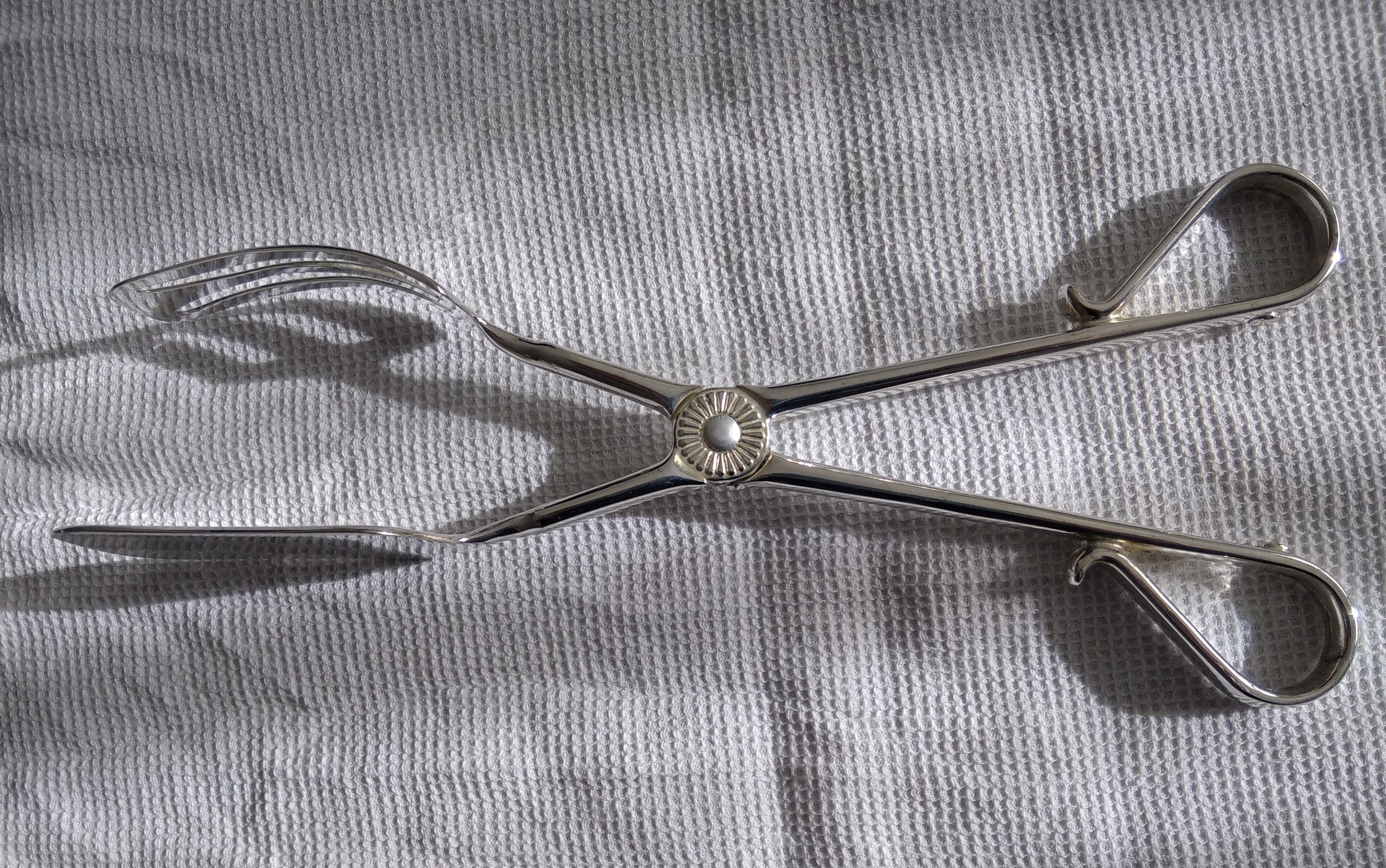 Silver metal cake pinch