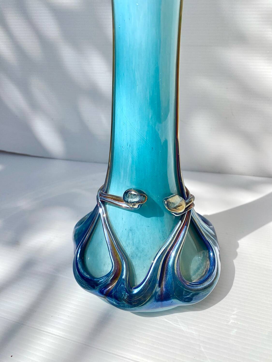 Biot vase, blown glass, signed Silice Création JM Operto.