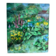 Flower garden and stream, signed