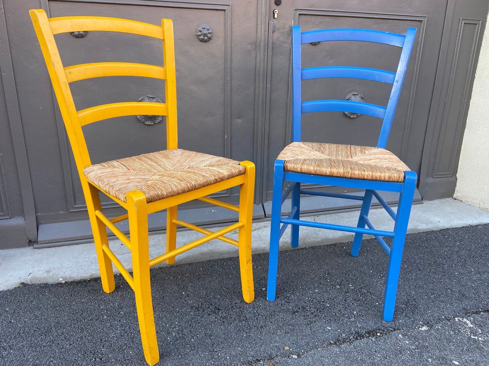 Pair of rustic bistro chairs