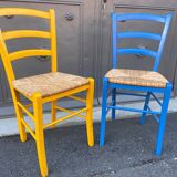 Paire de chaises rustique bistrot