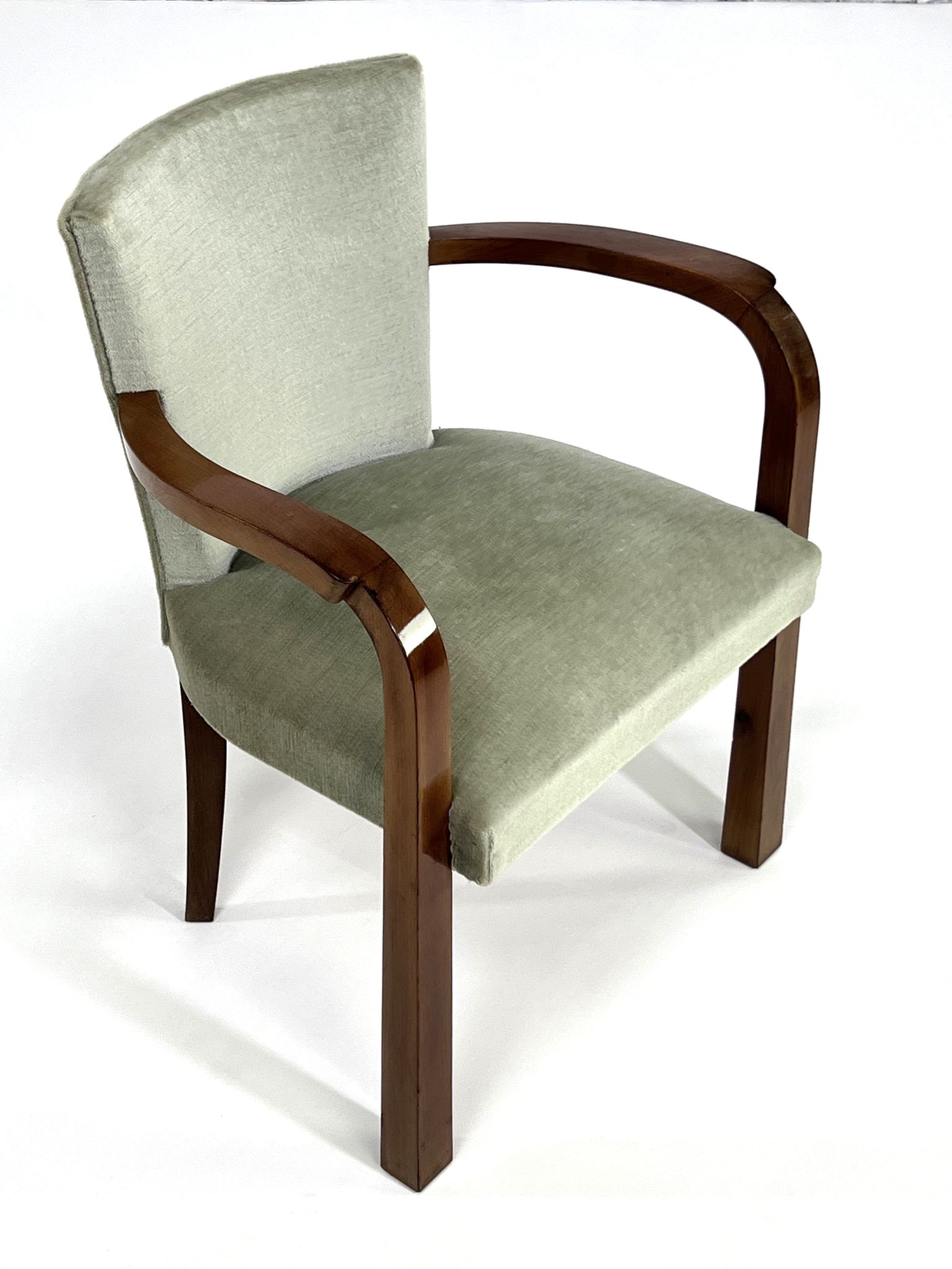 Pair of armchairs art deco 30/40 in wood and velvet
