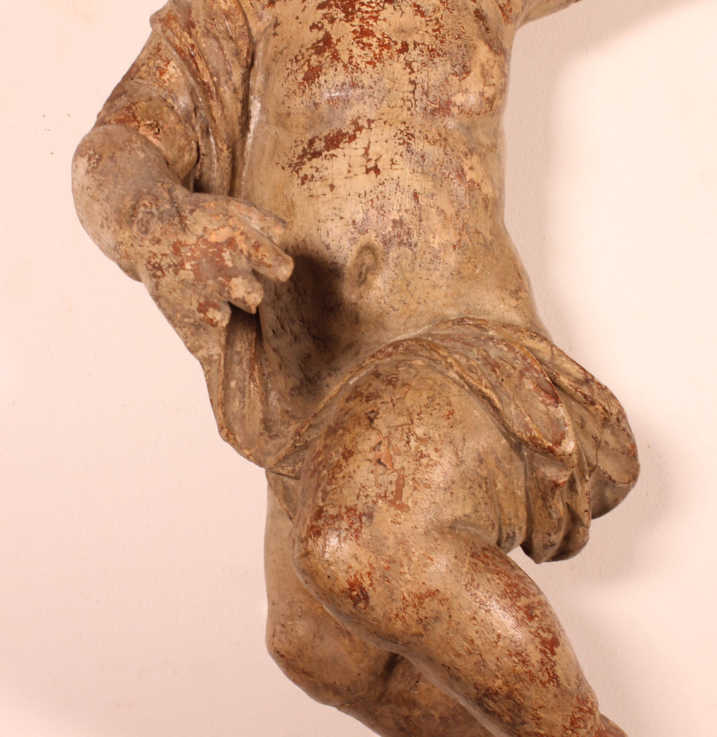 Carved Wooden Cherub - 18th Century