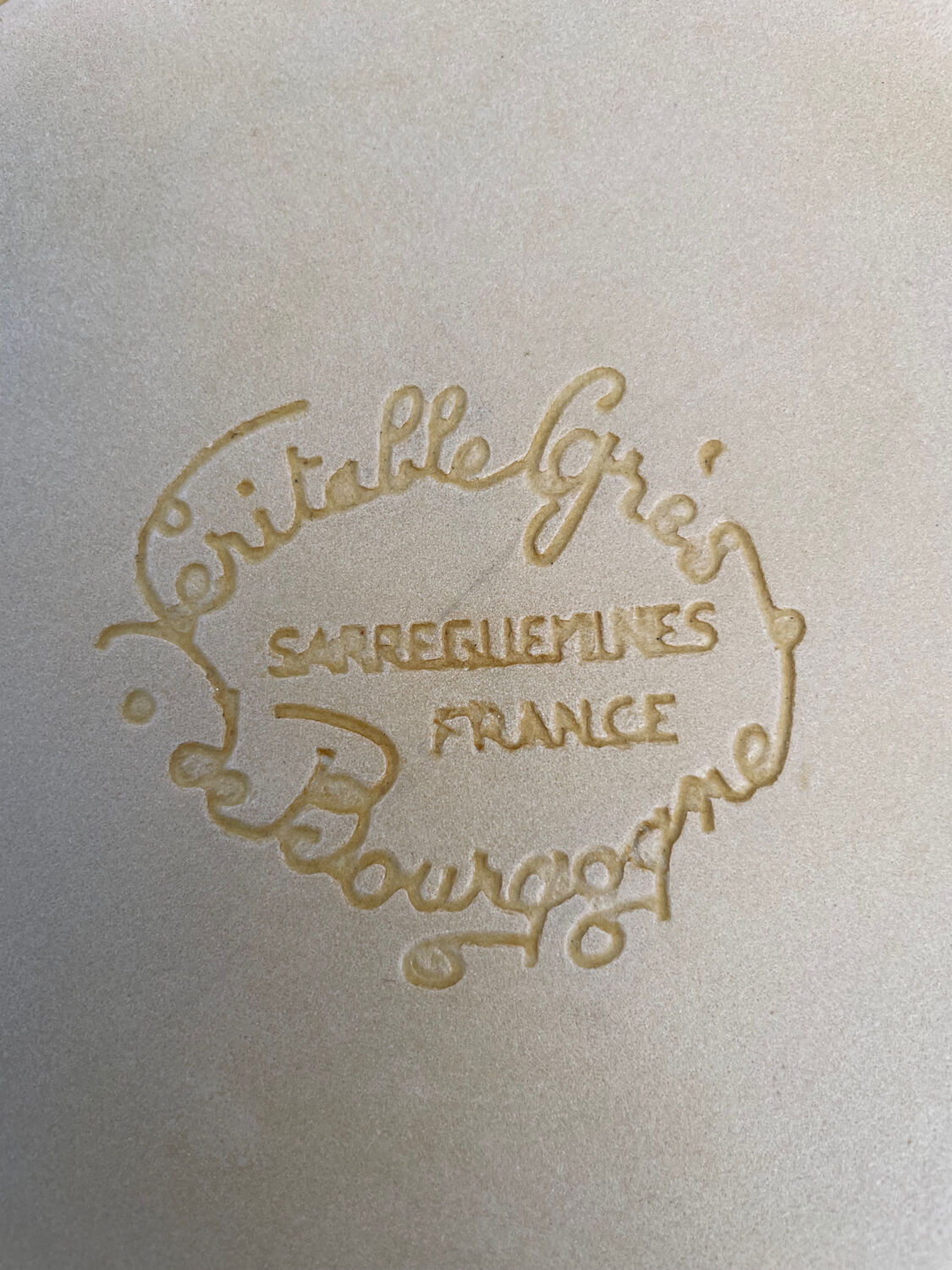 6 Sarreguemines flat plates in vintage stoneware 1970.