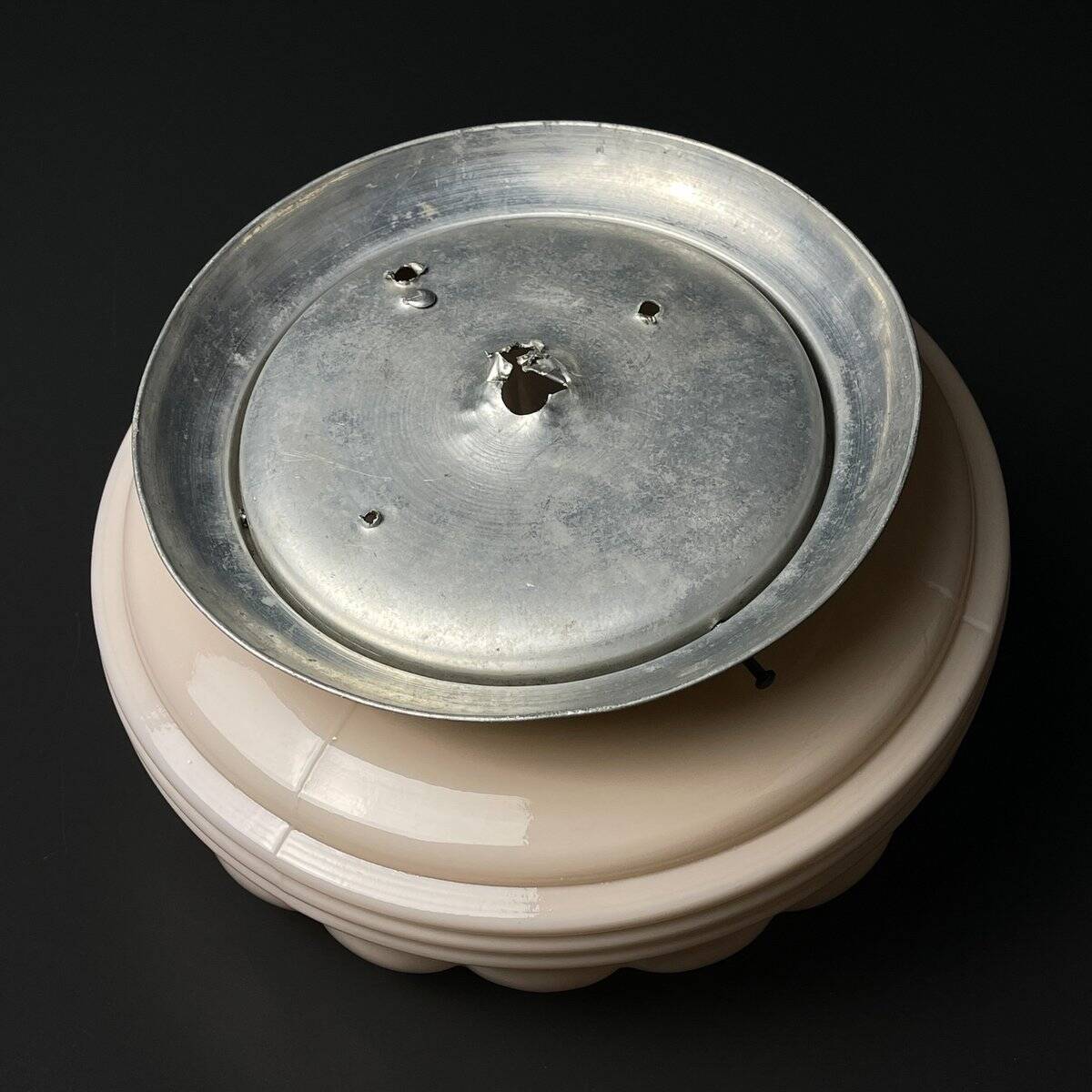 Vintage Pink Glass Ceiling Lamp, 1950s