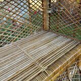 Large woven rattan shelf 🇮🇹 Vintage Italy 1970