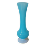 Tall blue opaline vase