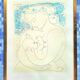 Vintage lithograph from the 60s old Picasso poster "La Maternité"