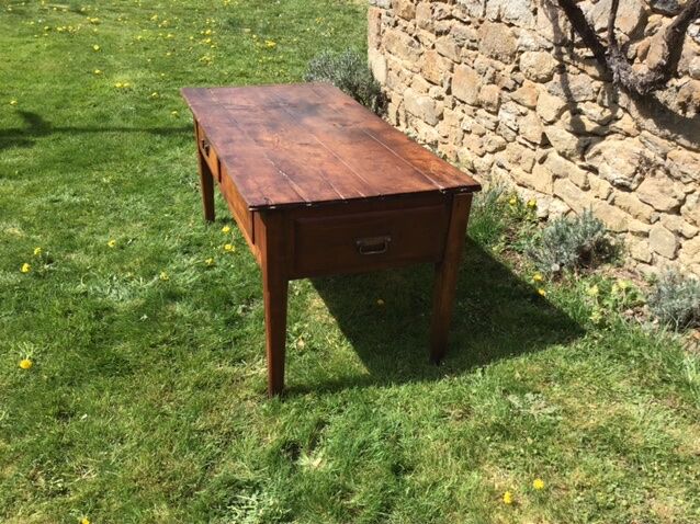 Solid wooden farm table mid-20th century