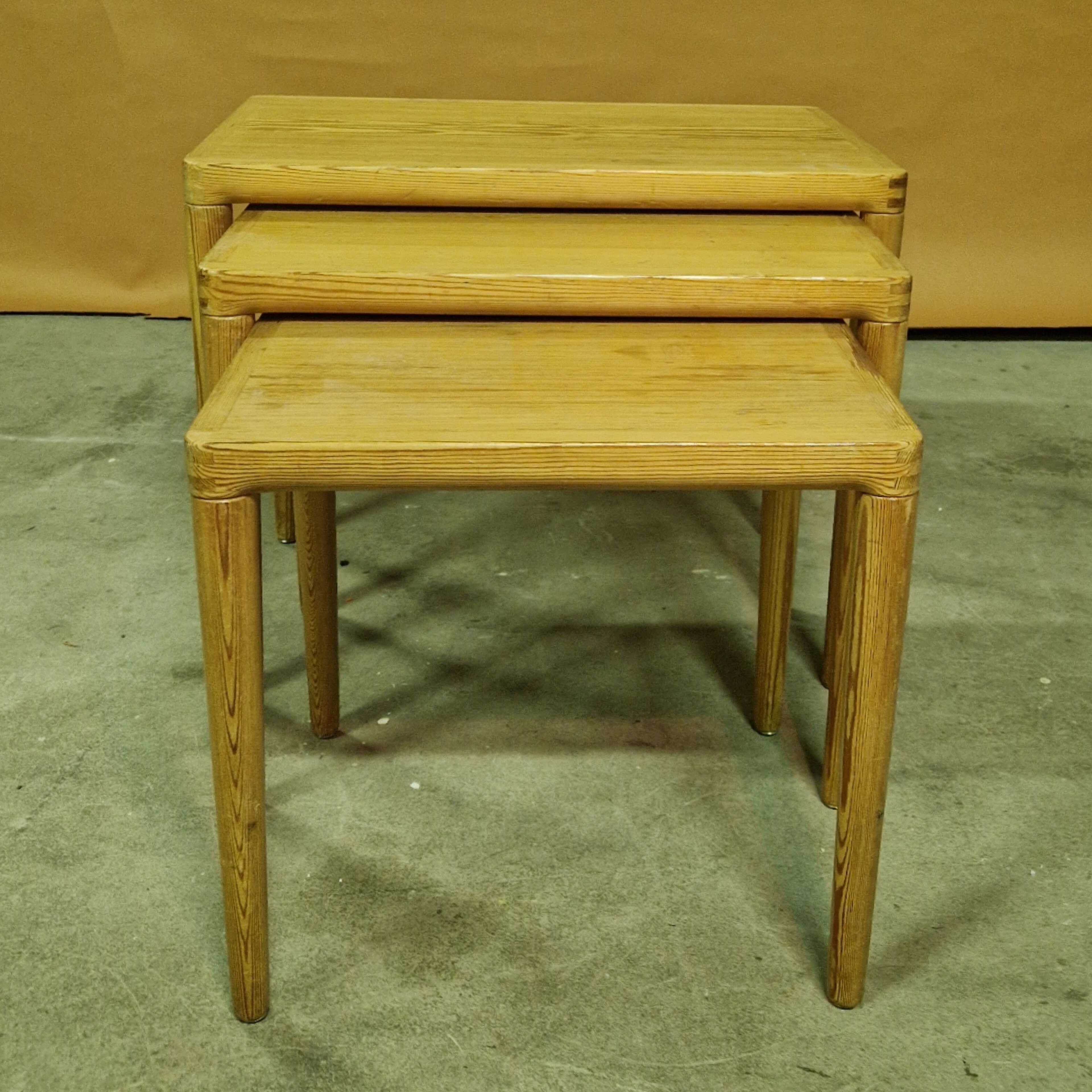 Set of three mid century nesting tables, Sweden 1960s