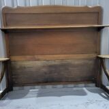 Authentic old vintage solid oak headboard in very good condition