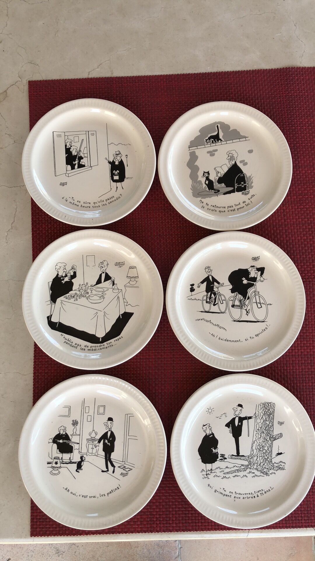 St Amand "Faizant" Faïencerie plates