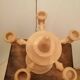 Scandinavian wooden candlestick holder