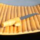 Plateau à fromage & couteau barbotine bambou. 1960