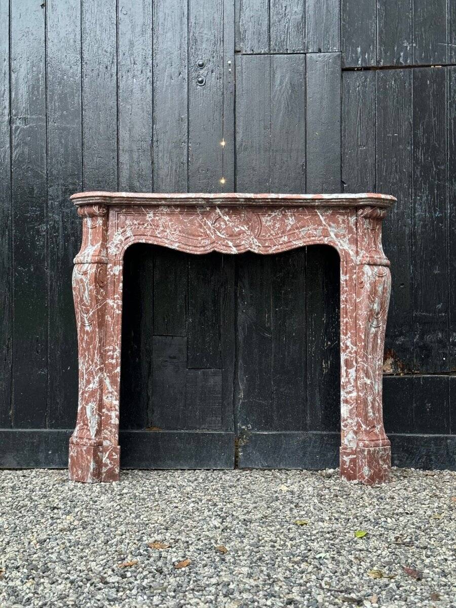 Louis XV style fireplace in Rance marble circa 1900