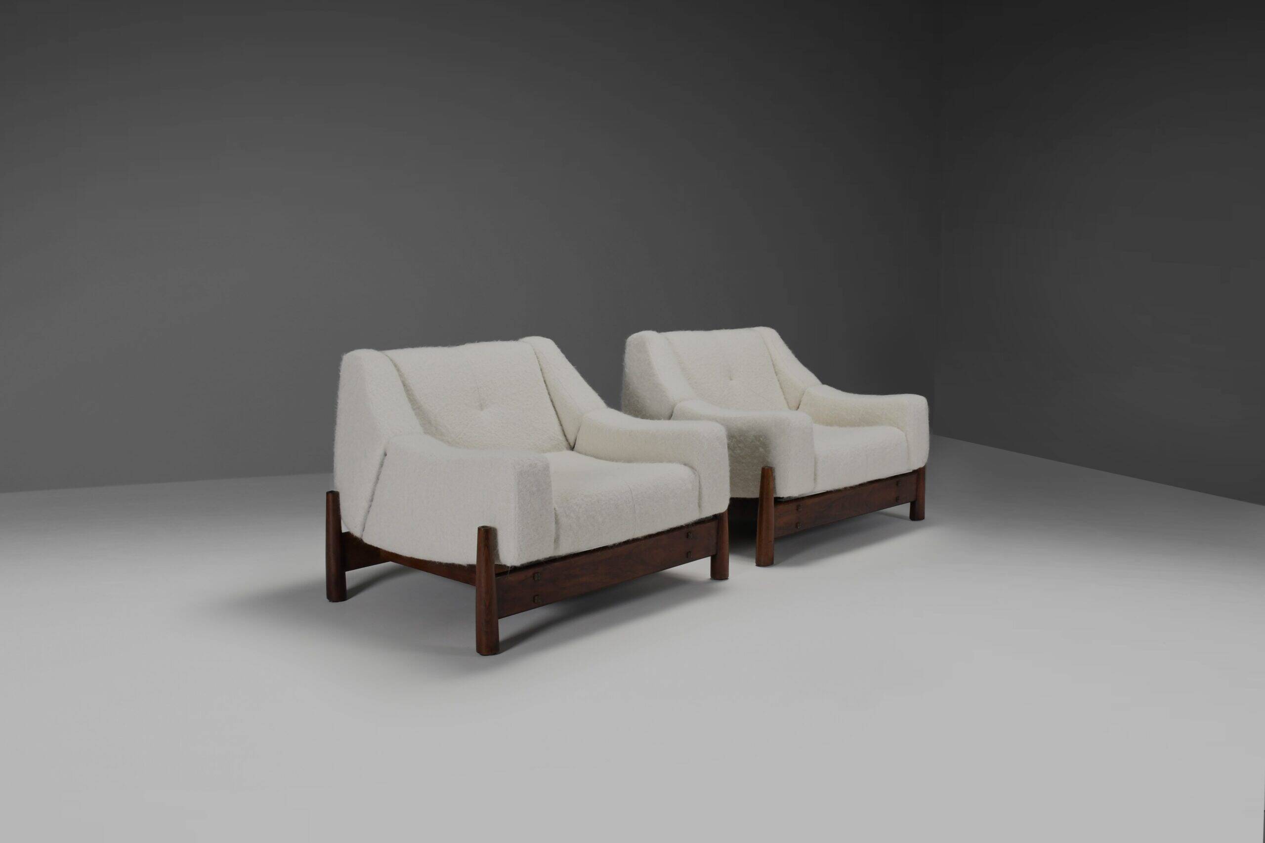 Pair of rosewood lounge chairs by Móveis Cimo, Brazil 1950s