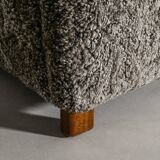 Danish Mid Century Armchair by Thorald Madsen in Grey Sheepskin, 1940s