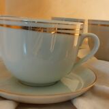 Set of 4 white and gold porcelain cups