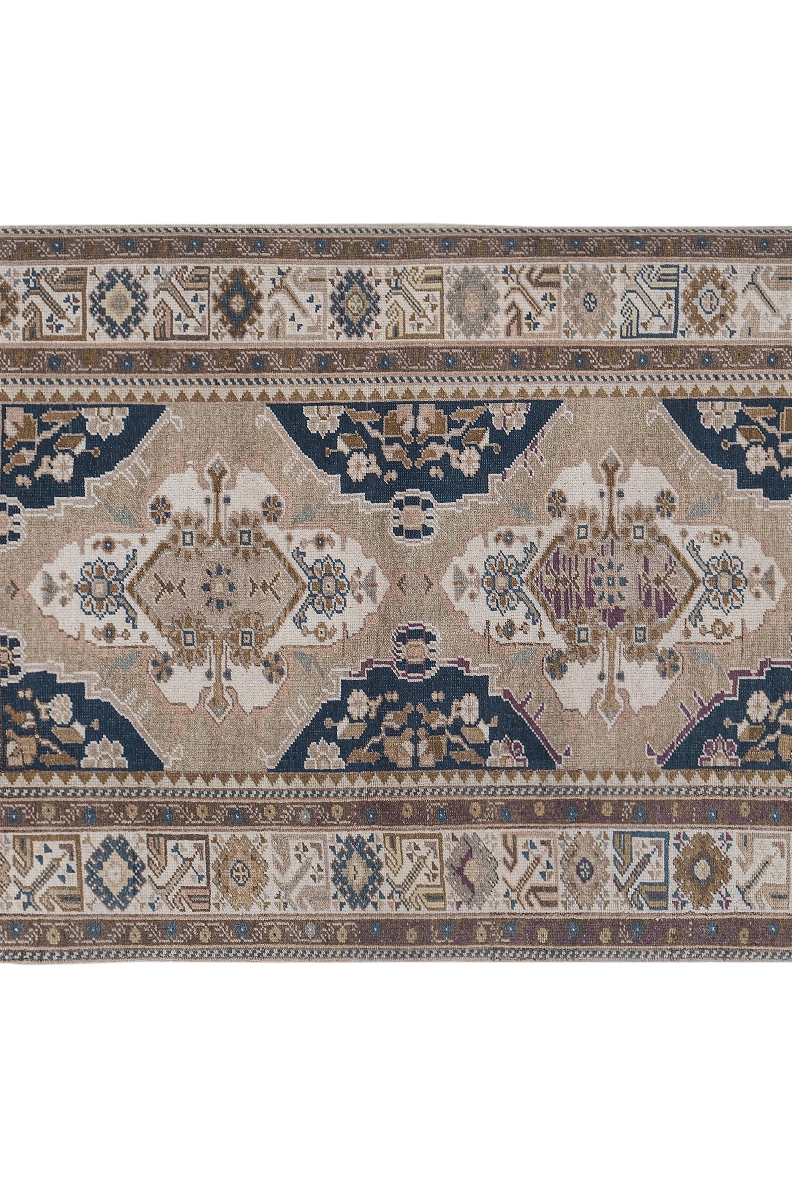 Vintage Turkish Oushak Rug Handwoven 91x156 cm