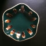 Scarified free-form tripod ceramic cup 50s /60