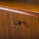 Large Vintage Bookcase with Bar in Teak by Heinrich Riestenpatt, 1960s