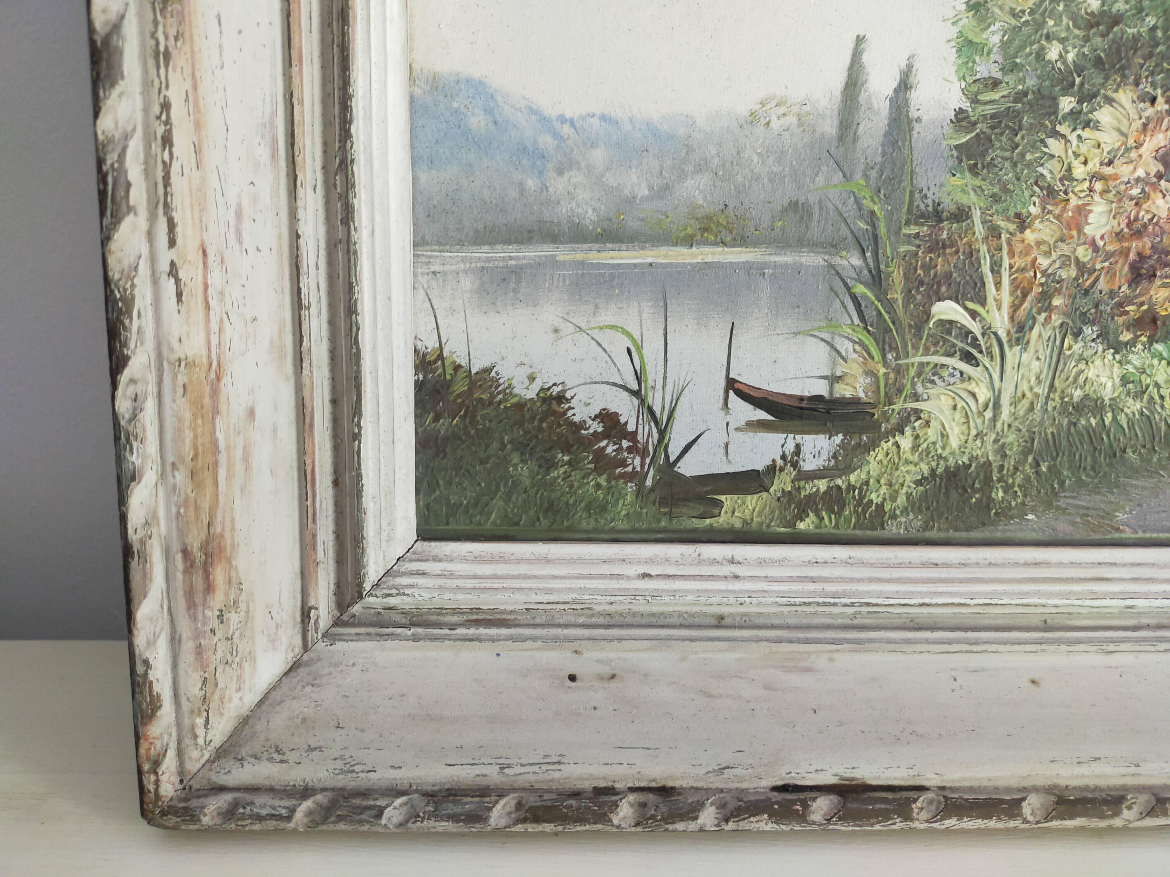 peinture à l'huile ancienne paysage signée Marceau peinture à l'huile encadrée