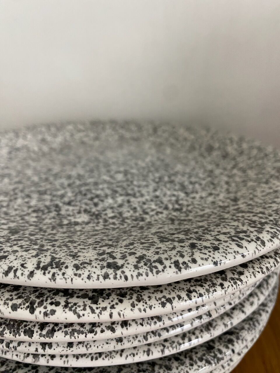 Set of 8 Italian speckled ceramic dessert plates