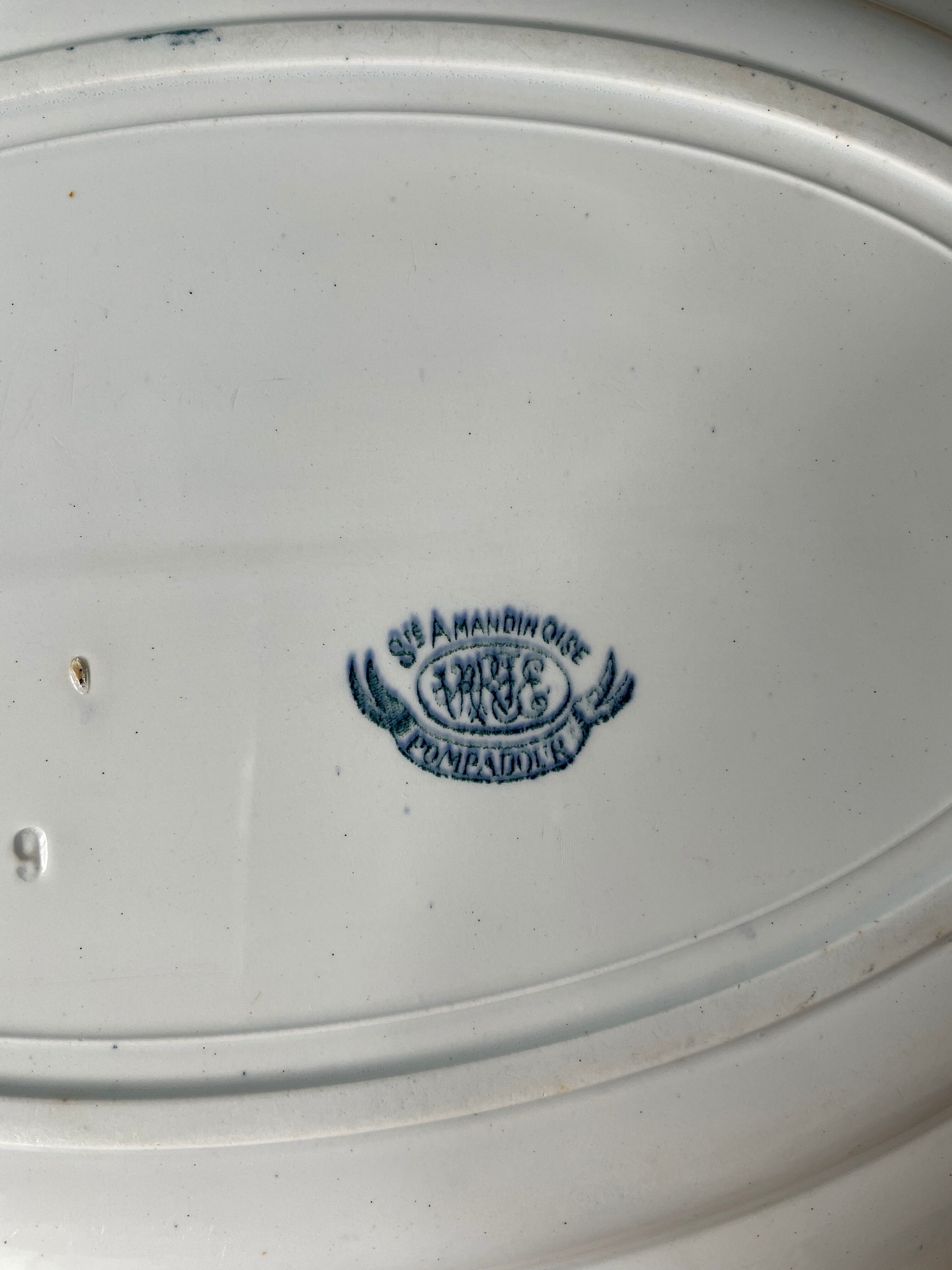 Oval hollow dish Terre de Fer Sté Amandinoise, collection "Pompadour"