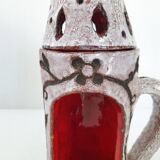 Vintage ceramic terracotta glazed candle holder - 1970s