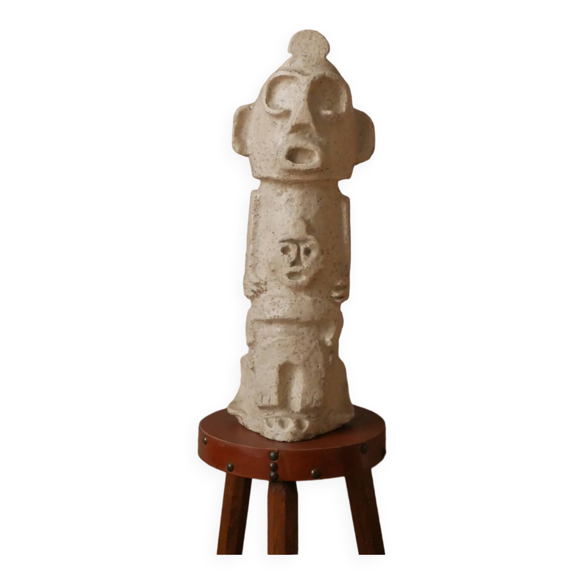 Totem sculpture African art ethnic tribal handmade object