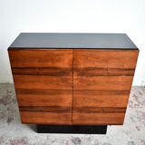 Minimalist rosewood sideboard, mid century modern, Germany 1960s 1970s